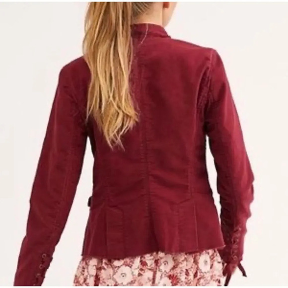 Free people Red Ella women’s utility Jacket military style size XS - Picture 4 of 12